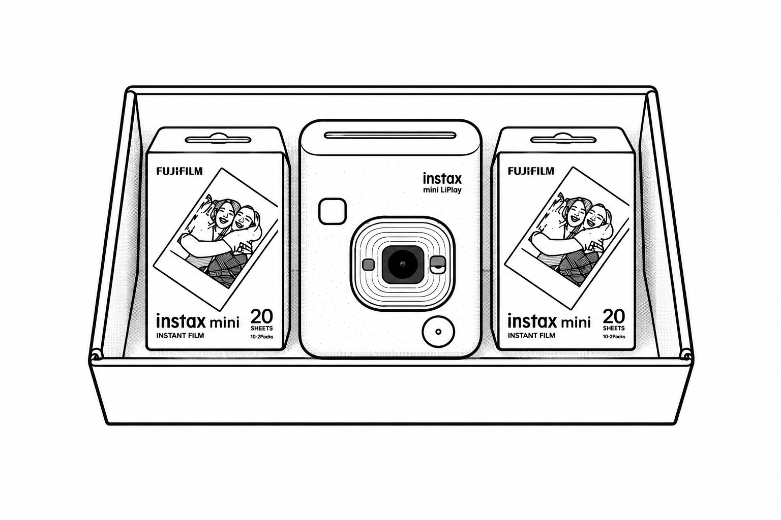 Mini Moment Set mit einer Instax Kamera und Sofortbildern